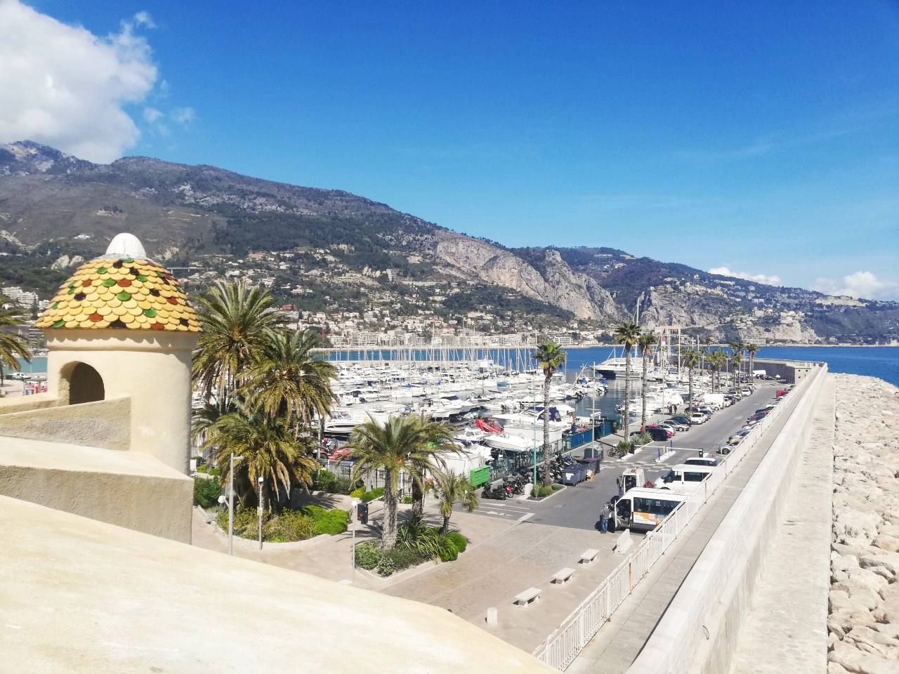 Menton's Vieux Port viewed from the Jean Cocteau Bastion