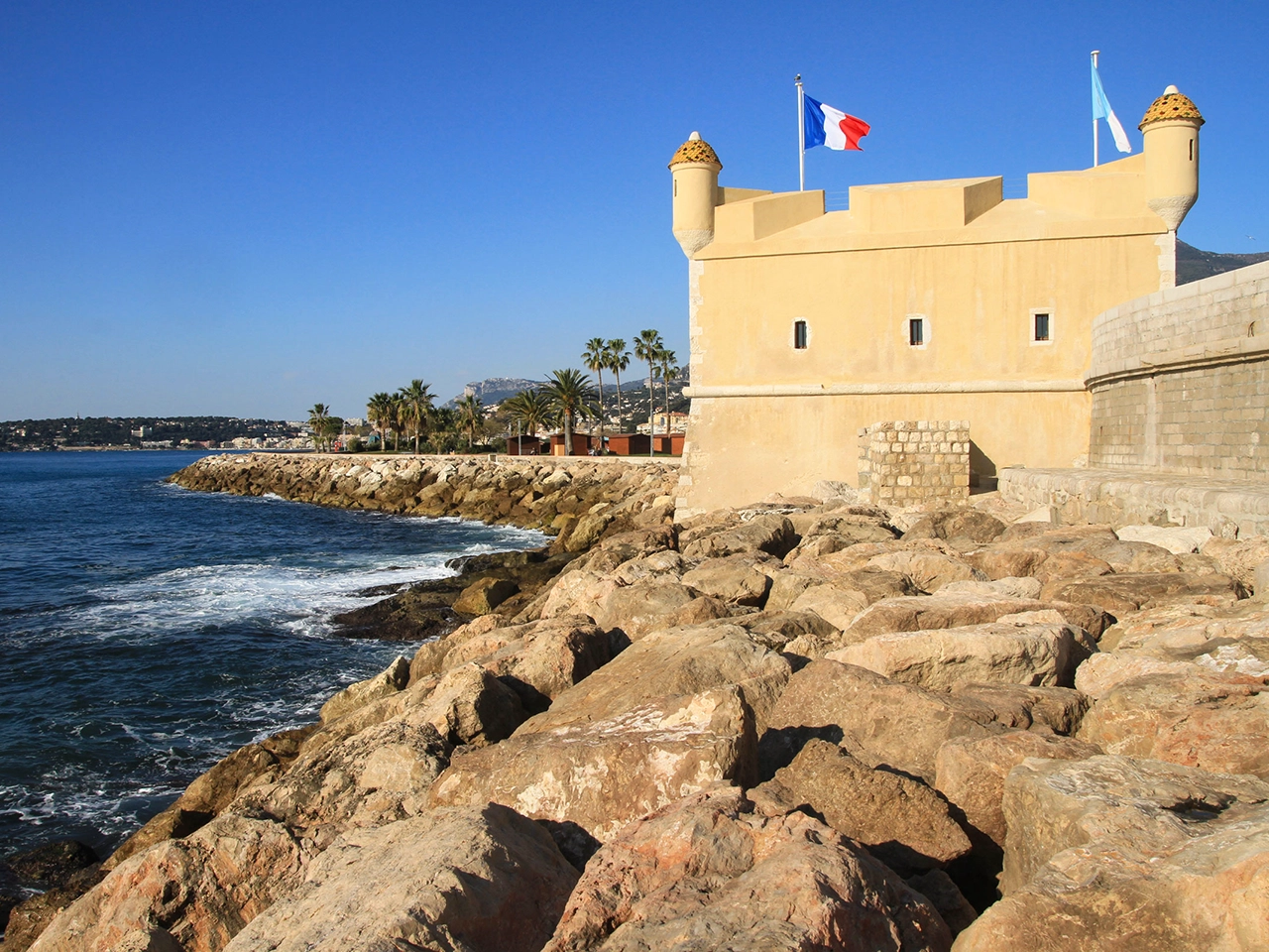 The seventeenth-century Bastion beside Menton's old port, now a Jean Cocteau museum